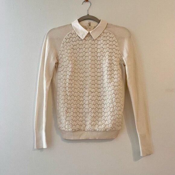 Tory Burch Carmine Sweater Ivory Sz XS/TP - Picture 3 of 5